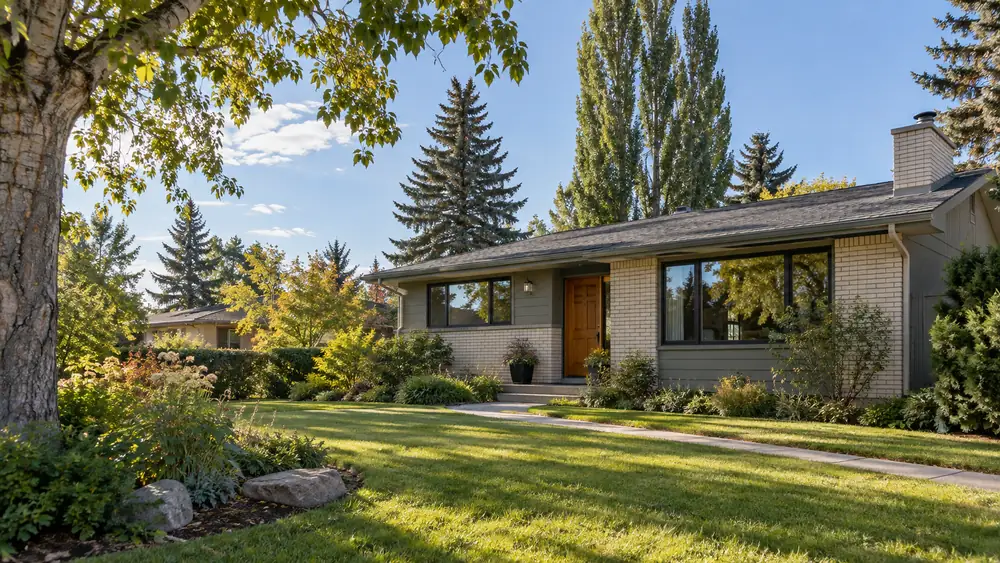 Single-storey home on a mature, tree-lined residential street